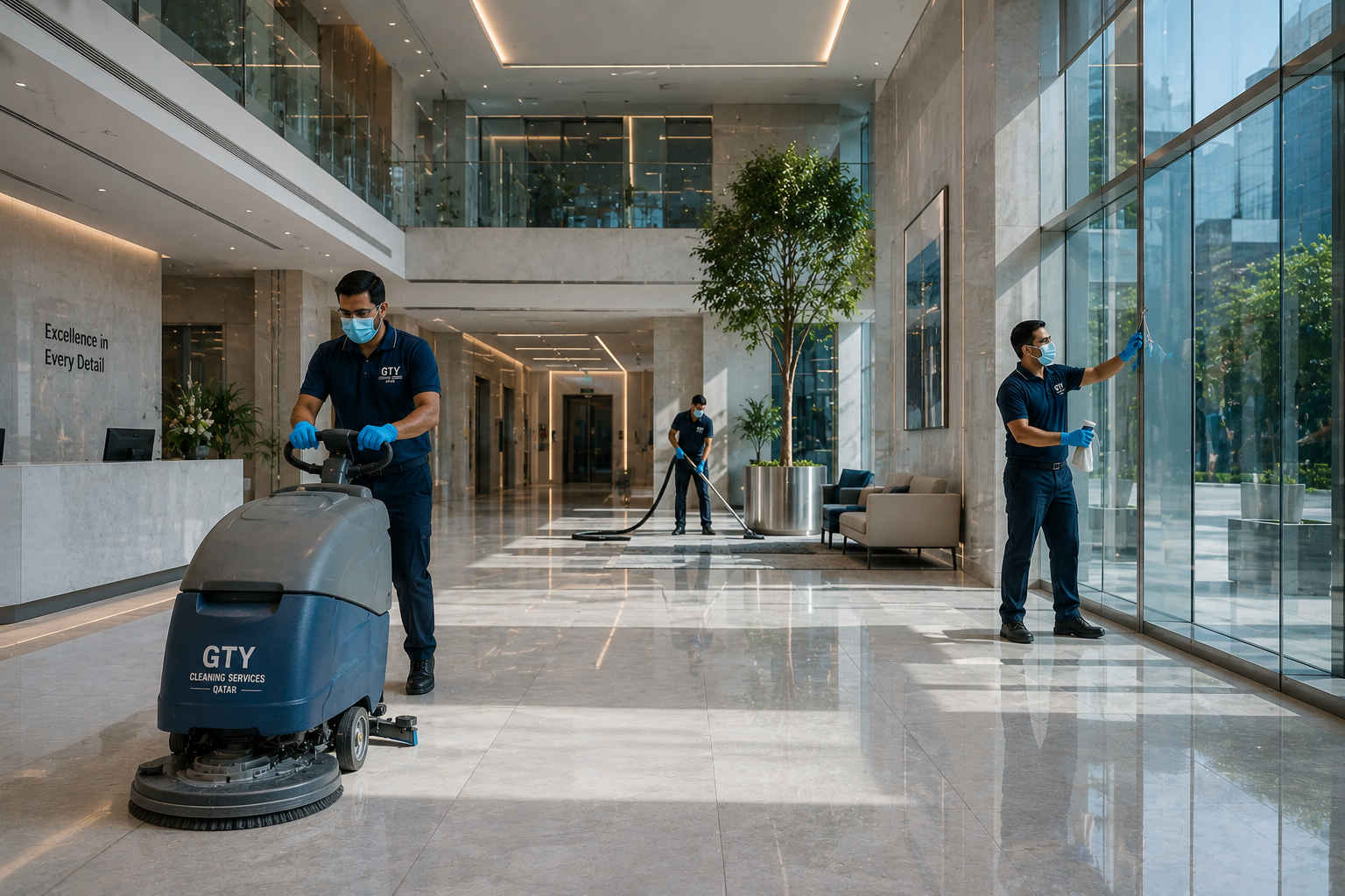 GTY professional facilities team in a corporate environment in Qatar